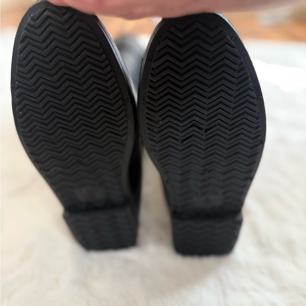 DIRTY LAUNDRY Black Buckle Rain Boots Size 8 Knee High Waterproof Equestrian - Picture 3 of 11